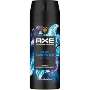 axe the premium collectionbody spray for men blue lavendarfor fine body fragance 72h odor protectio 122.4